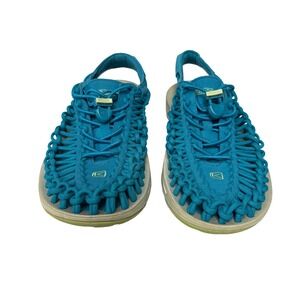 KEEN Uneek Sandals Women Size 9 Blue Green Braided Cord Outdoor Hiking Footwear